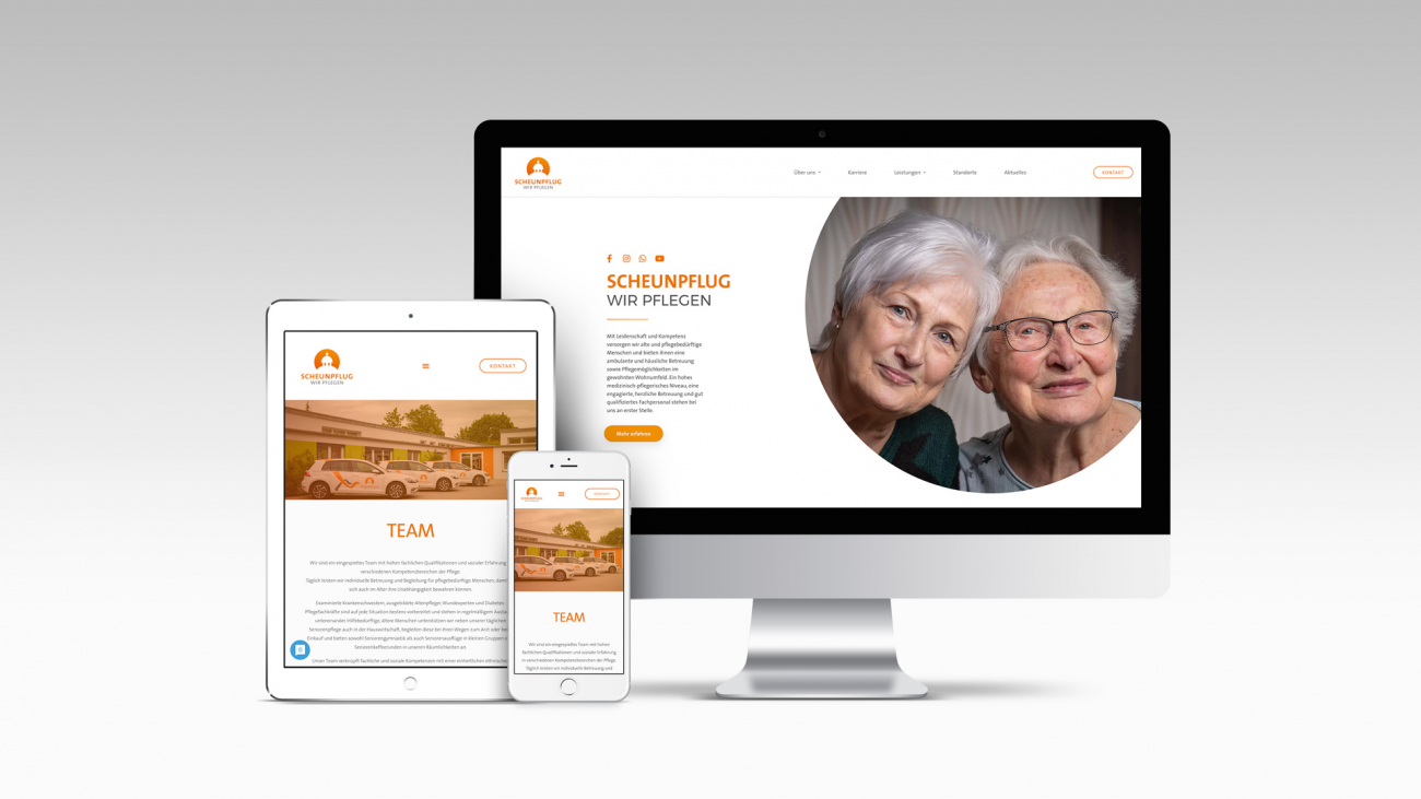 Scheunpflug Wir Pflegen Website Mockup
